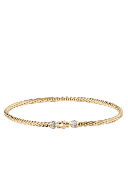 Cable Buckle Bracelet, 18k Gold & Diamonds